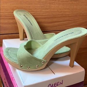Delicious— Lime Green Swede heels